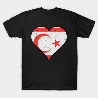 Turkish Cypriot Jigsaw Puzzle Heart Design - Gift for Turkish Cypriot With Northen Cyprus Roots T-Shirt